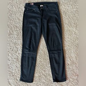 True religion black cropped jeans, size 27, gently worn